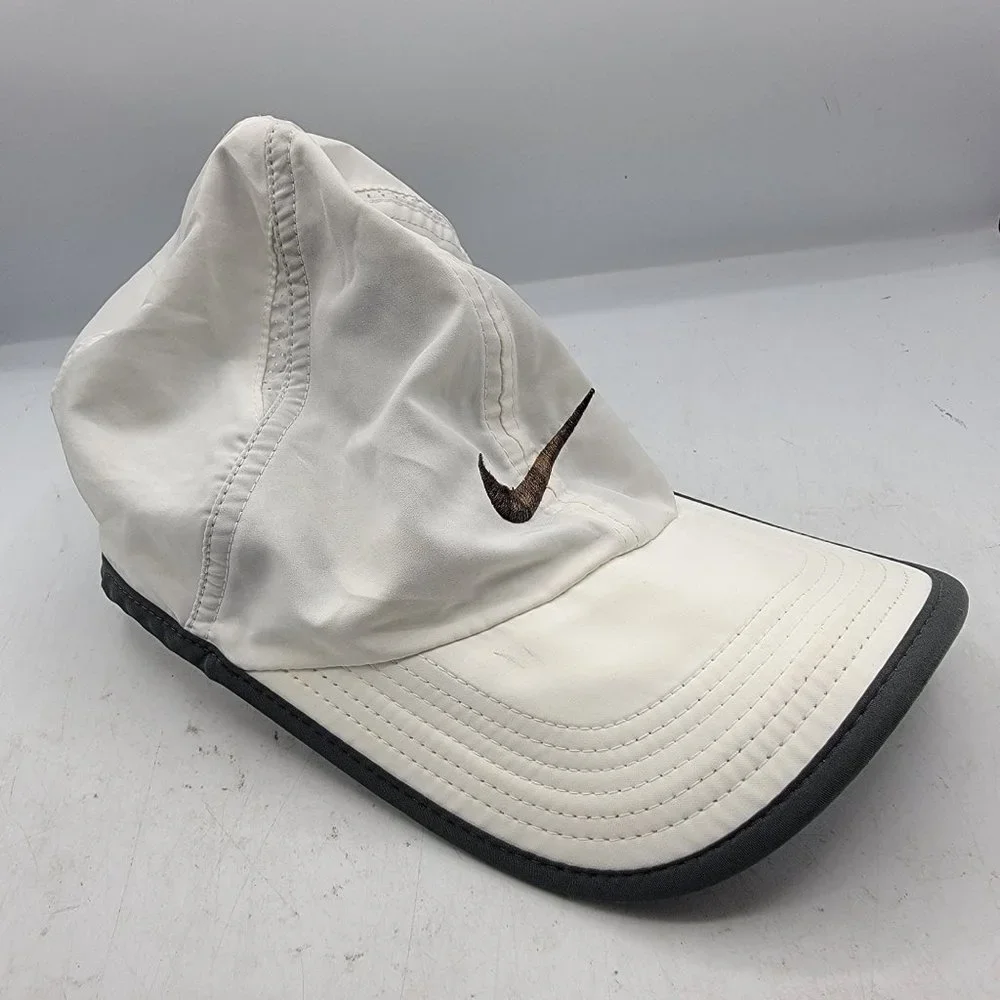 Nike Featherlight Dri Fit White Athletic Hats Adults Unisex Lightweight - Picture 2 of 6